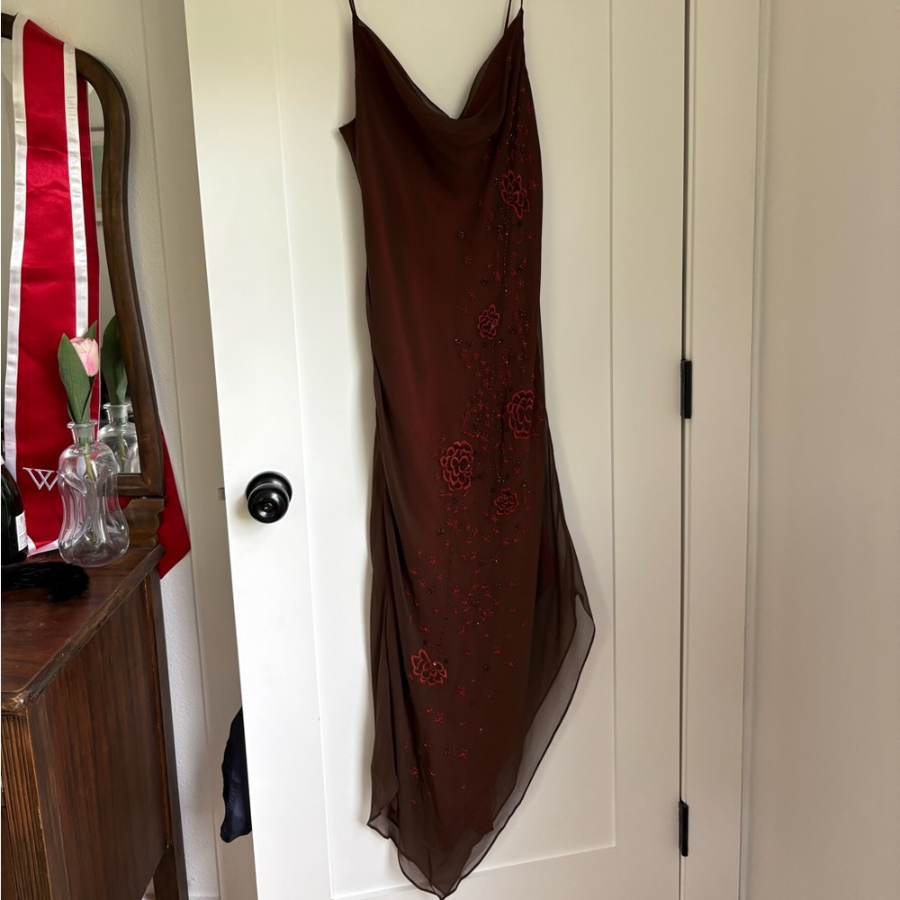 Vintage Lillie Rubin Beaded Cowl Neck Slip Dress